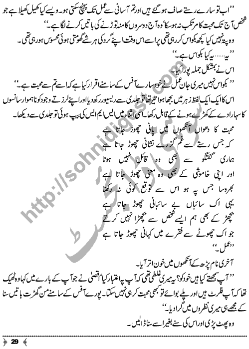 Dayar-e-Dasht Ka Dia by Rahila Jabeed Badar is a full length Social Romantic Novel. Page No.  29