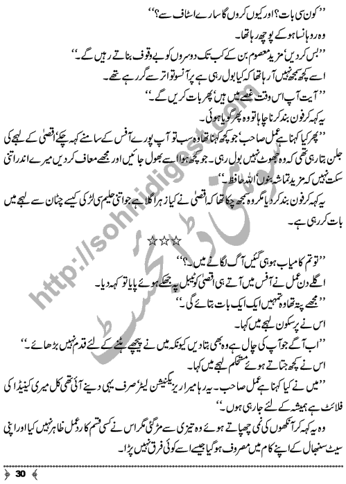 Dayar-e-Dasht Ka Dia by Rahila Jabeed Badar is a full length Social Romantic Novel. Page No.  30