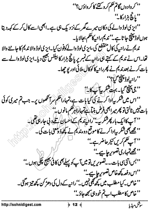 Social Media Short Urdu Story by Rana Zahid Hussain, Page No. 12