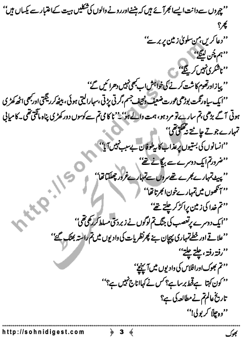 Bhook (hunger) is an Afsana written By Rauf Kiani about the social issue of hunger and poverty,    Page No. 3