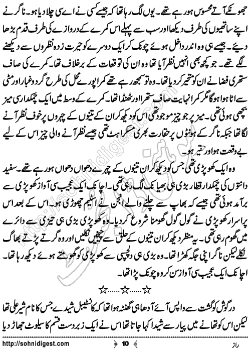 Raaz Urdu Horror and Mystery Novel by Rizwan Ali Soomro,Page No.10