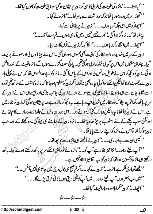 Shak Urdu Short story by Rizwan Ali Soomro, Page No.  20