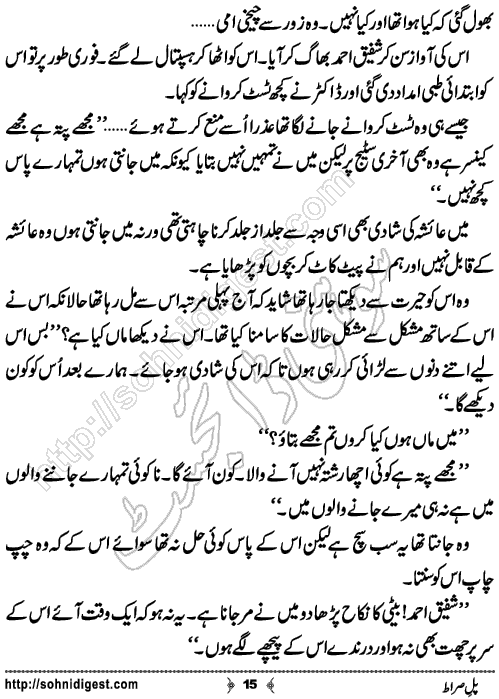 Pul e Siraat Romantic Urdu Novel by Ruqiya Ali,Page No.15
