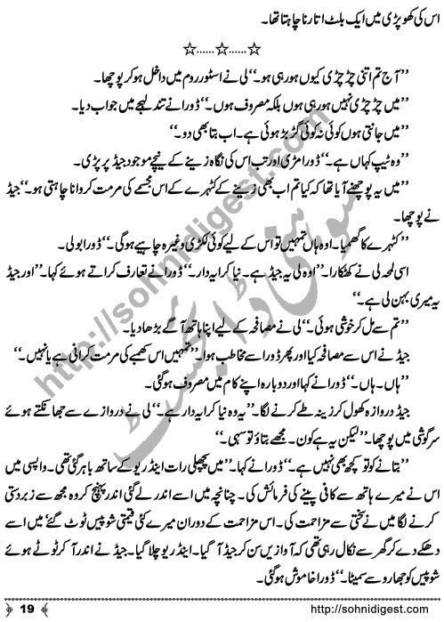 Tasweer Ka Hungama is an Crime & Punishment Story written by SA Hashmi for Sohni Digest Readers. Page No. 19