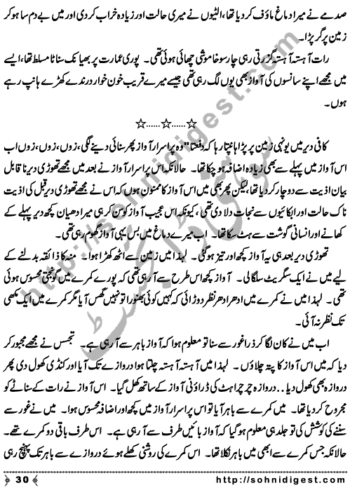 Zulmat Kada is a Horror and Mystery Novel written by Dr Sabir Ali Hashmi about a thief who entered in a haunted house for saving his life but there he encountered with ghosts and witches where the hair raising situation and spine chilling events make his night really gruesome, Page No. 31