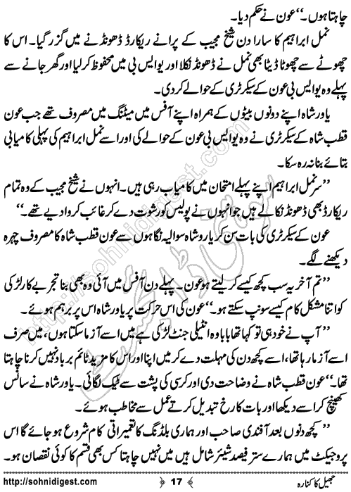 Jheel ka Kinara Urdu Novelette by Saba Azhar,Page No.17