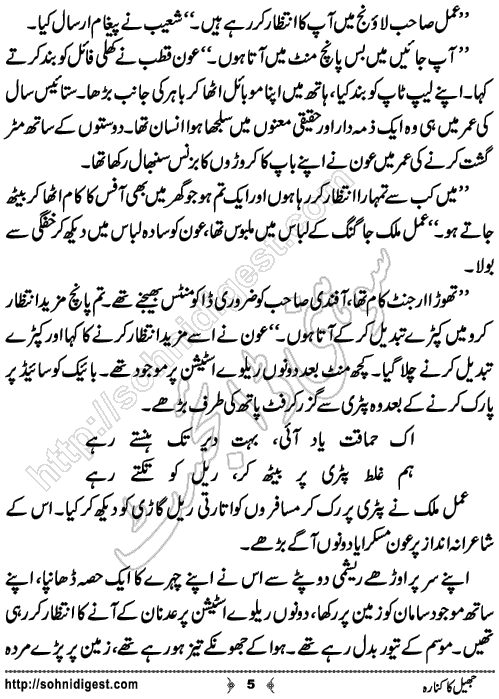 Jheel ka Kinara Urdu Novelette by Saba Azhar,Page No.5