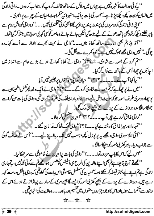 Chalo Hum Sath Chaltay Hain an Urdu novelette written by Saima Akram Chaudhary, famous Writer, Novelist and Dramatist. Page No. 29