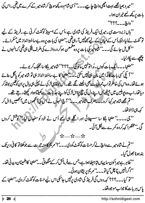 Muntaha is an Urdu novelette written by Saima Akram Chaudhary, famous Writer, Novelist and Dramatist. Page No. 29