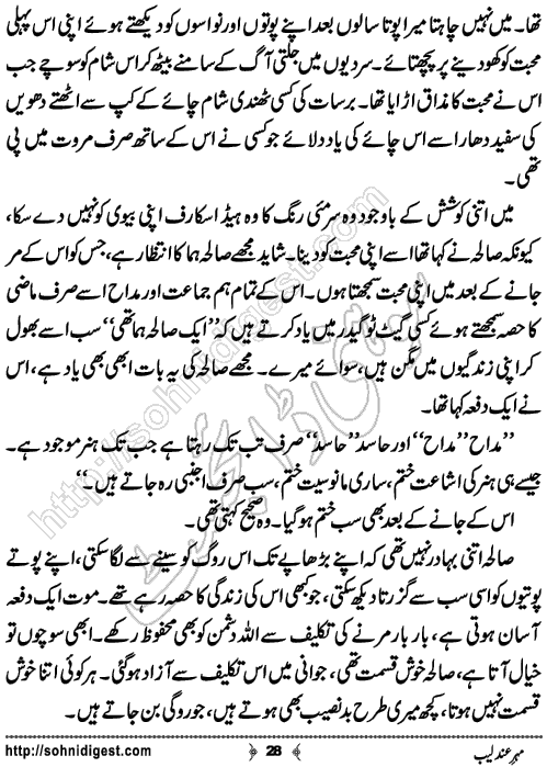 Mehar e Andaleeb Urdu Short Story by Sana Ehsan Usafxai,Page No.28