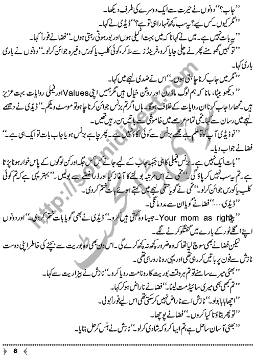 Chahat A Complete Novel by Shaista Khan Page No. 8