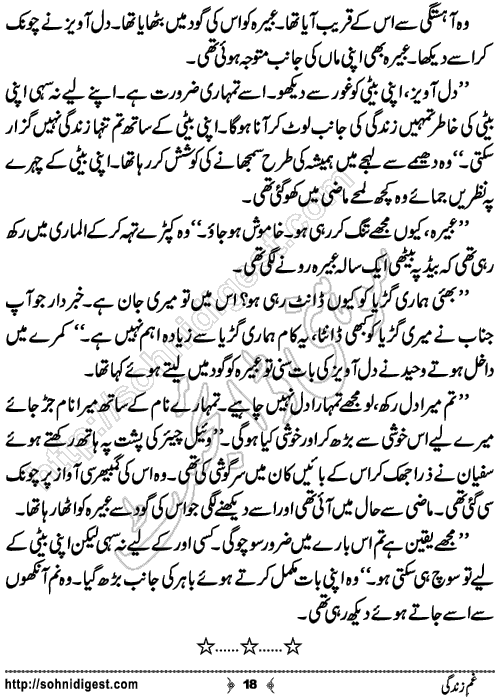 Gham e Zindagi Urdu Short Story by Sobia Tahir,Page No.18