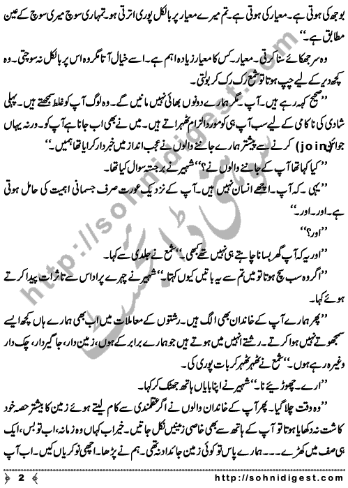 Mera Piya Ghar Aya is an Afsana written By Tarannum Riaz about a married woman who is very unhappy with her husband,   Page No. 2