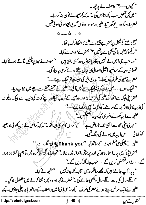 Lafzoon Ke Bheed Romantic Urdu Novel by Wajiha Sehar, Page No.  10