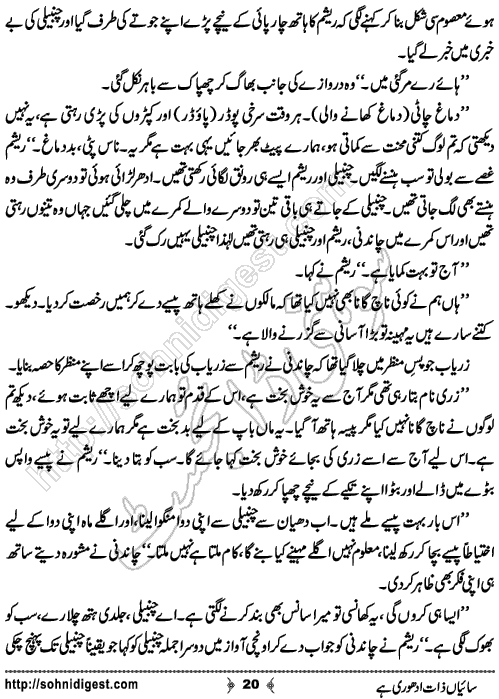 Saiyan Zaat Udhori Hai Urdu Short Story by Zainab Aliya, Page No. 20