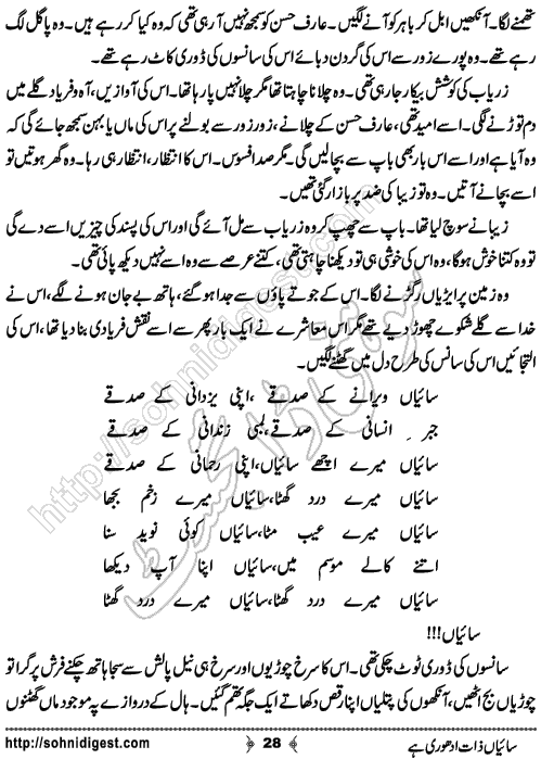 Saiyan Zaat Udhori Hai Urdu Short Story by Zainab Aliya, Page No. 28