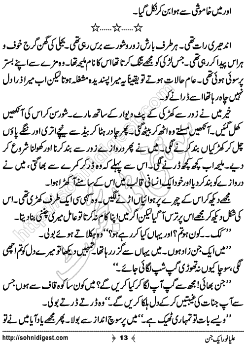 Alya Noor Aik Jin horror story by Zainab Fatima, Page No.13