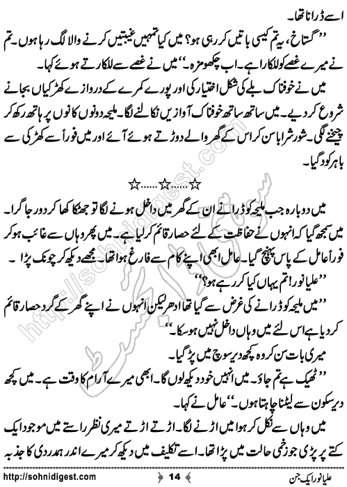 Alya Noor Aik Jin horror story by Zainab Fatima, Page No.14